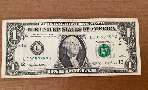 Fancy serial number dollar - fancy, $1